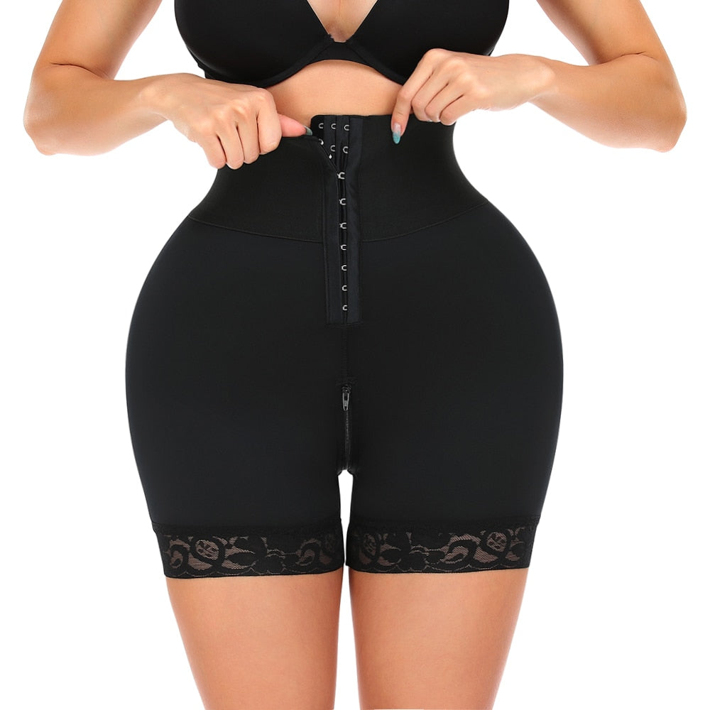 Women High Waist Trainer Shaping Shorts Buckle Postpartum Body Shaper  Hip Enhancer Shapewear Butt Lifter Tummy Control Panties