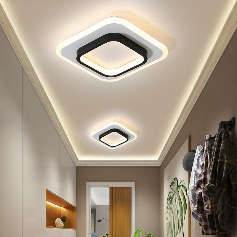 Modern LED Aisle Ceiling Lights Black White Corridor Light Balcony Lights Ceiling Lamp For Bedroom Living Room Home Lighting