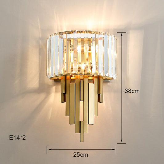 Modern Luxury Hardware Crystal Wall Lamp For Living Room Tv Bedroom Night Lighting Study Decoration For Home Indoor Fixtures