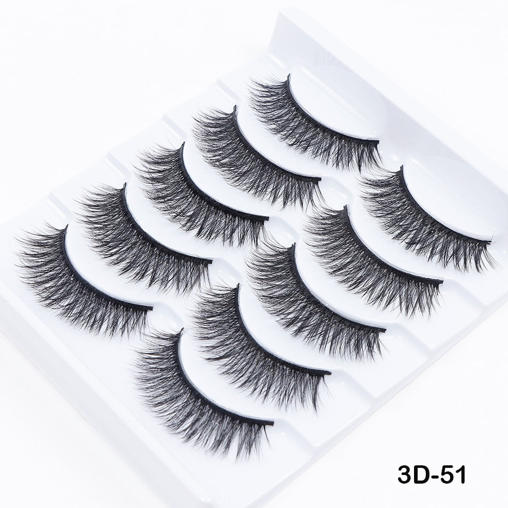 5Pairs Thick Faux 3D Mink Lashes Natural Long False Eyelashes Dramatic Fake Lashes Makeup Handmade Eyelash Extension maquiagem