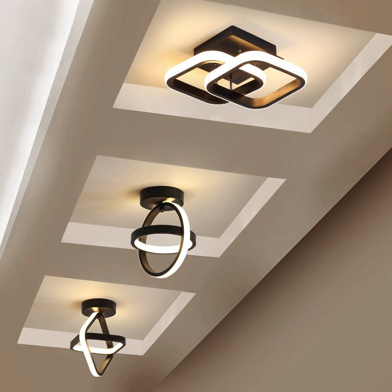 Modern LED Aisle Ceiling Lights Black White Corridor Light Balcony Lights Ceiling Lamp For Bedroom Living Room Home Lighting