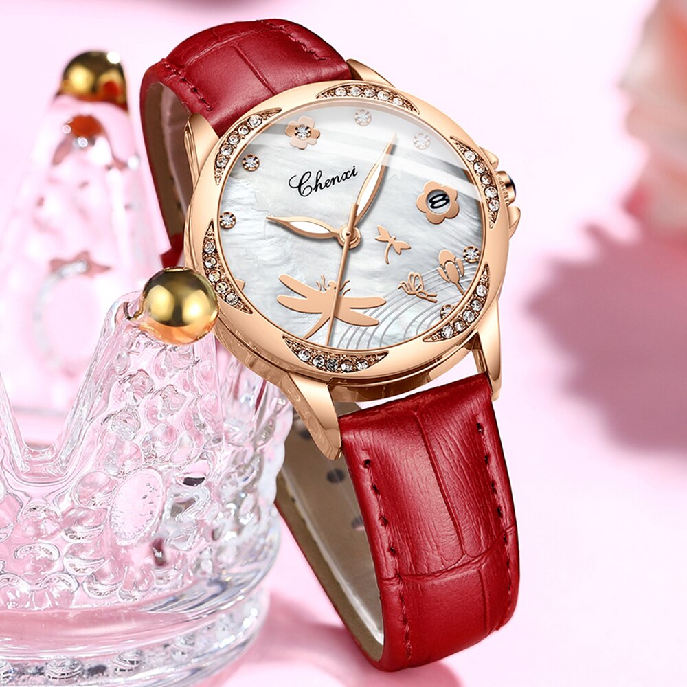 CHENXI Top Brand Women&#39;s Watches Classic Analog Quartz Ladies Bracelet Wristwatch Casual Leather Women Waterproof Watch