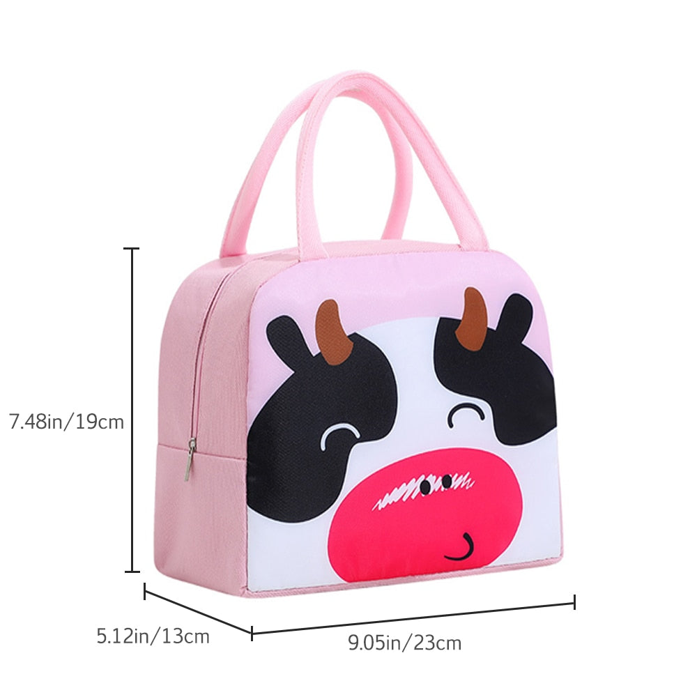 Cartoon Lunch Bag Portable Insulated Thermal Lunch Box Picnic Supplies Bags Milk Bottle For Women Girl Kids Children 2022 New