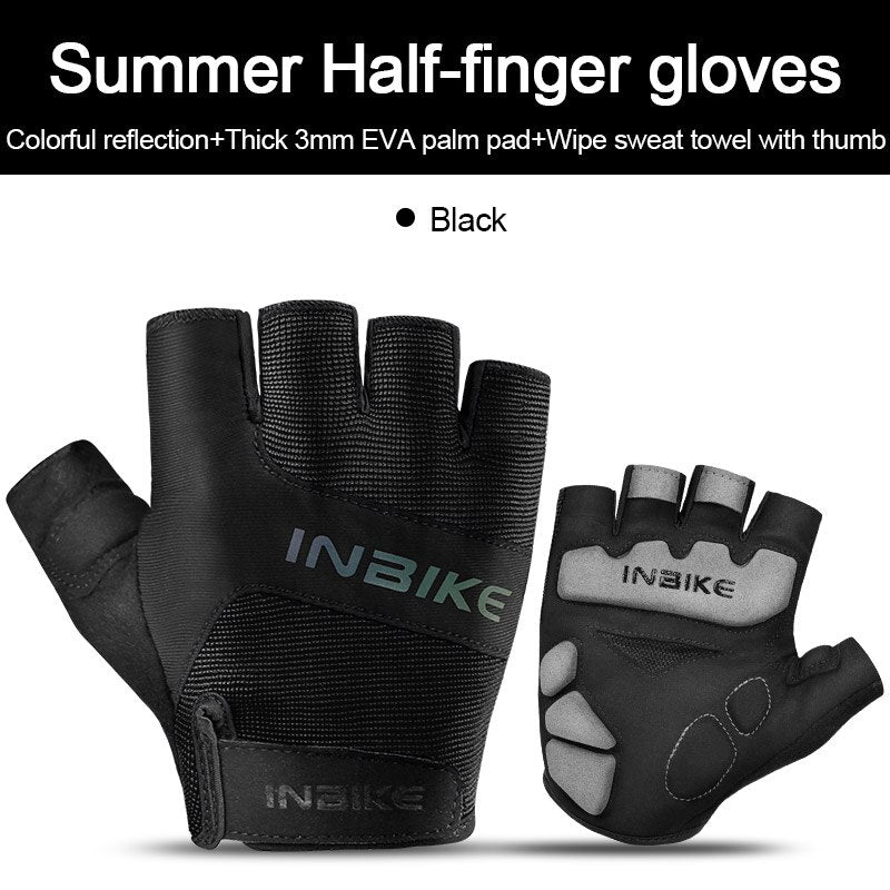 INBIKE 2023 Shockproof Cycling Gloves Fingerless MTB Bicycle Gloves Summer for Men Fitness Outdoor Sports Gym Bike Accessories