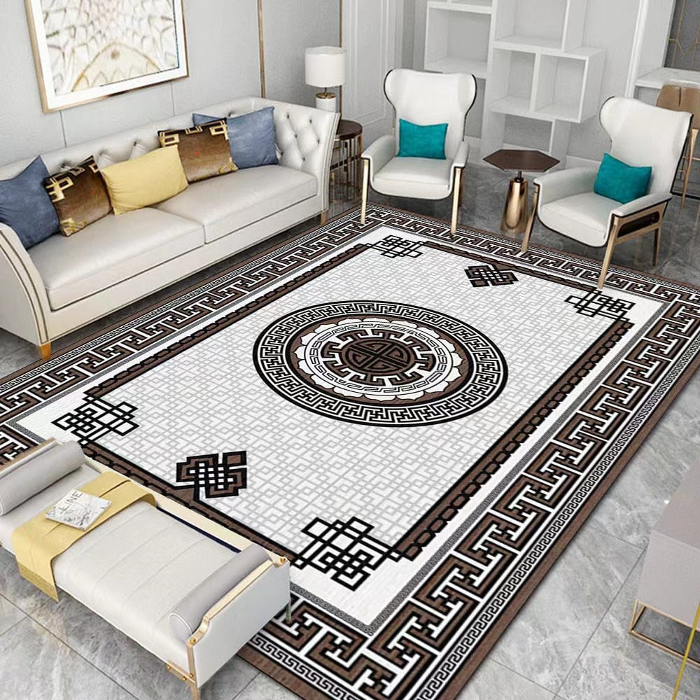 Neoclassical Carpet for Living Room Modern Decoration Bedroom Non-slip Lounge Rug Sofa Tea Table Carpet Area Rug Large Floor Mat