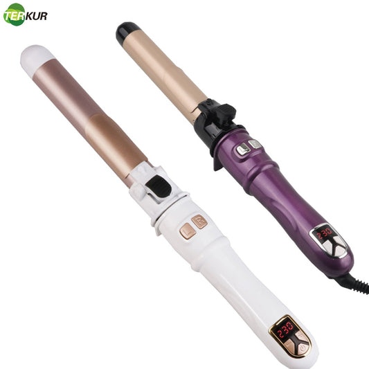 Automatic Curling Iron 360-degree Rotation Hair Curler Max 230℃ PTC Heating Ceramic Anti-scalding Design LCD Display StylingTool