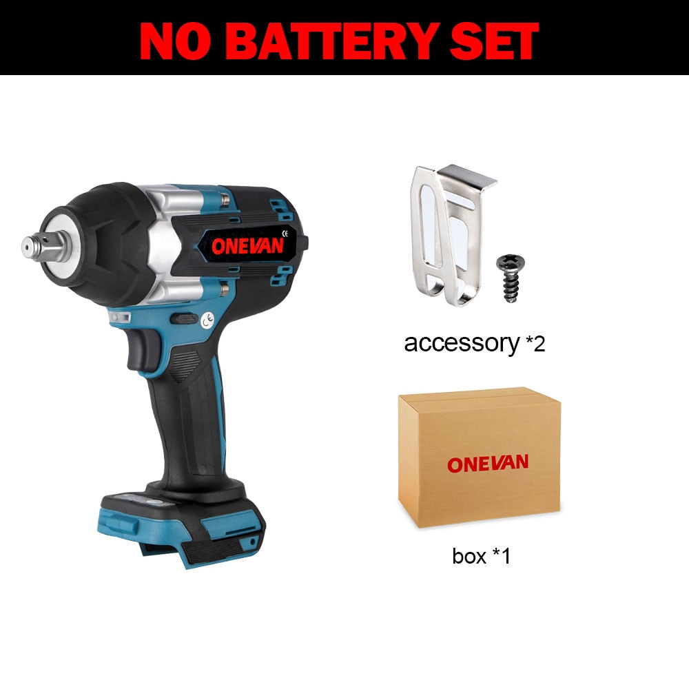 ONEVAN 1800N.M Torque Brushless Electric Wrench 1/2 Inch  Cordless Impact Wrench DTW700 Power Tool For Makita 18V Battery