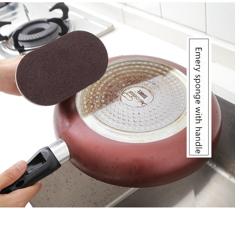 Super strong decontamination brush sponge emery hot sale magic powerful decontamination brush kitchen cleaning sponge tool