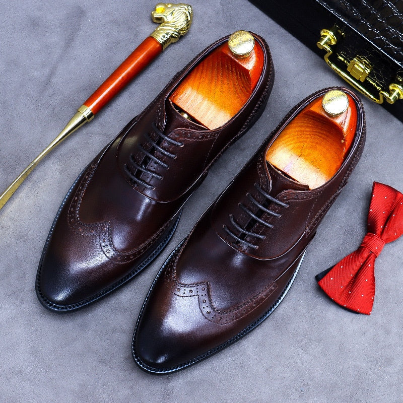 2022 Summer New Patent Leather Men&#39;s Vintage Italian Design Men&#39;s Brock Genuine Leather Dress Shoes Men&#39;s Handmade Wedding Shoes