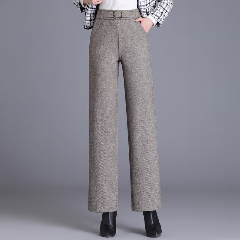 Women&#39;s Pants Wide Leg Pants Office Lady Trousers Baggy Pants 2022  Autumn Female Clothing High Waist Elegant Black Pants Women