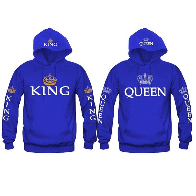 2021 Women Men Hoodies Pullovers Tracksuits King Queen Printed Sweatshirt Lovers Couples Hoodie Hooded Sweatshirt