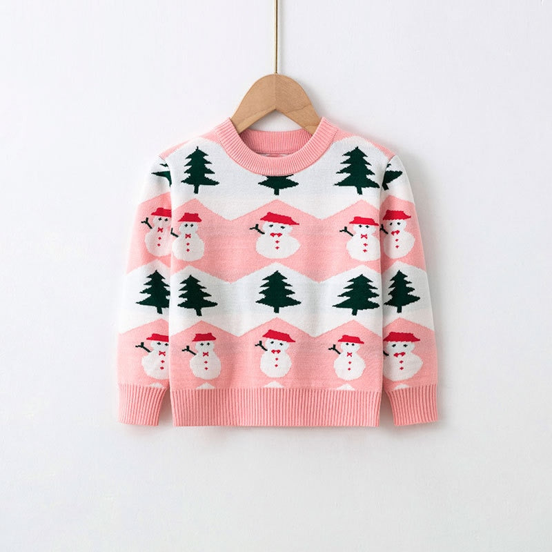 Girls Sweater 2022 Winter Autumn Children Clothing Baby Girl Knitwear Pullover Knitted Sweater Kids Cartoon Print Warm Sweaters