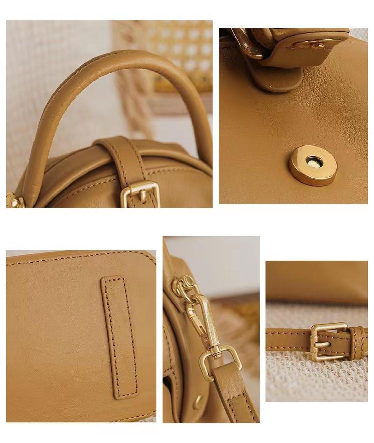 ANGENGRUI New Leather Women&#39;s Bag Vintage Magnetic Clasp Handbag Cowhide One Shoulder Messenger Bag