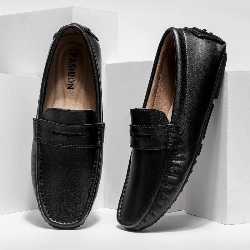 Fashion Men Shoes Casual Luxury Large Size 47 48 Business Flats Mens Loafers Leather Moccasins Male Slip on Driving Shoes