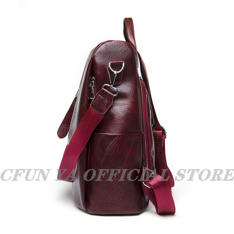 CFUN YA Fall Winter PU Backpack For Women Soft Leather Female Bags Anti-Theft Backpacks Kawaii Handbag Travel Bagpack New рюкзак