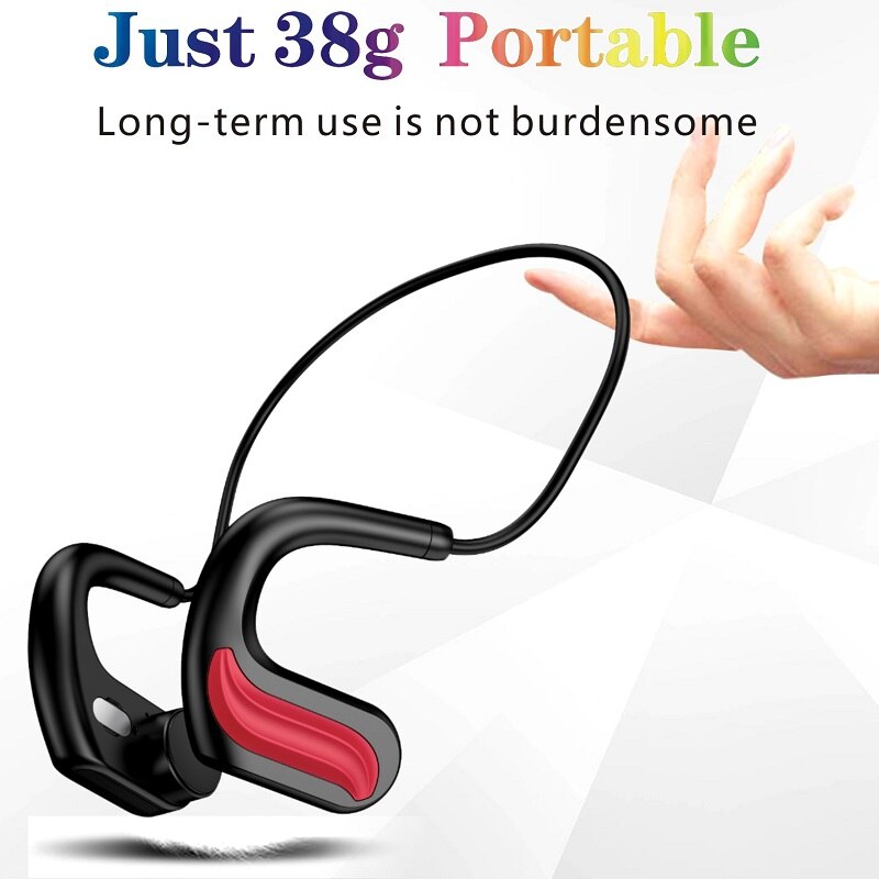 Wireless Bluetooth 5.0 Bone Conduction Earphone IPX8 Waterproof Diving Swimming Headphone Built-in memory 32G Headset With Mic