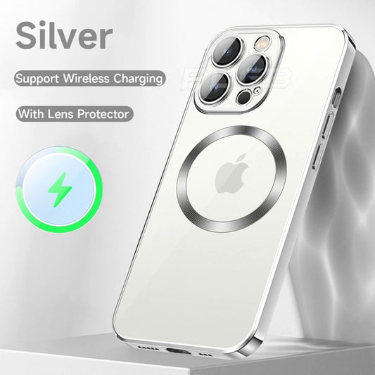 Luxury For Magsafe Magnetic Wireless Charging Case For iPhone 13 12 11 14 Pro Max Soft Silicone Transparent Shockproof Cover