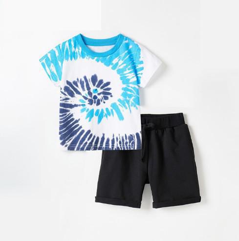 Summer 2022 New Children&#39;s Suit Boys&#39; Short Sleeve T-shirt + Shorts Two-piece Set Summer kids clothing Cotton Children&#39;s Clothes