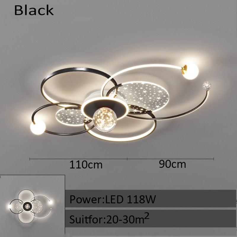 Modern Gypsophila Living Room Chandelier Smart Indoor Decorative Light With Remote Control Stylish Minimalist Hall Ceiling Lamp