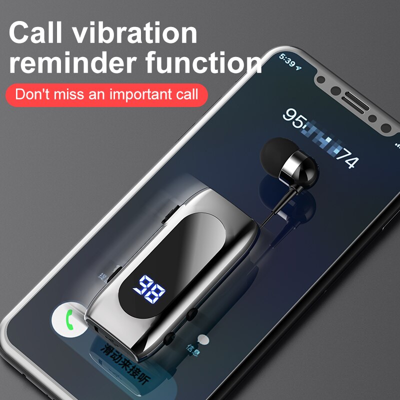 New Sale K55 Mini Bluetooth Headset BT5.2 Talk Time 20 Hours Call Remind Vibration Sport Clip Driver Auriculares Earphone