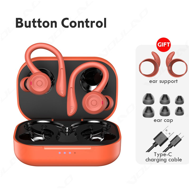 Wireless Bluetooth Headphones Sports Waterproof TWS Bluetooth 5.1 Earphone HiFi Stereo Earbuds Noise Cancelling Headset With Mic