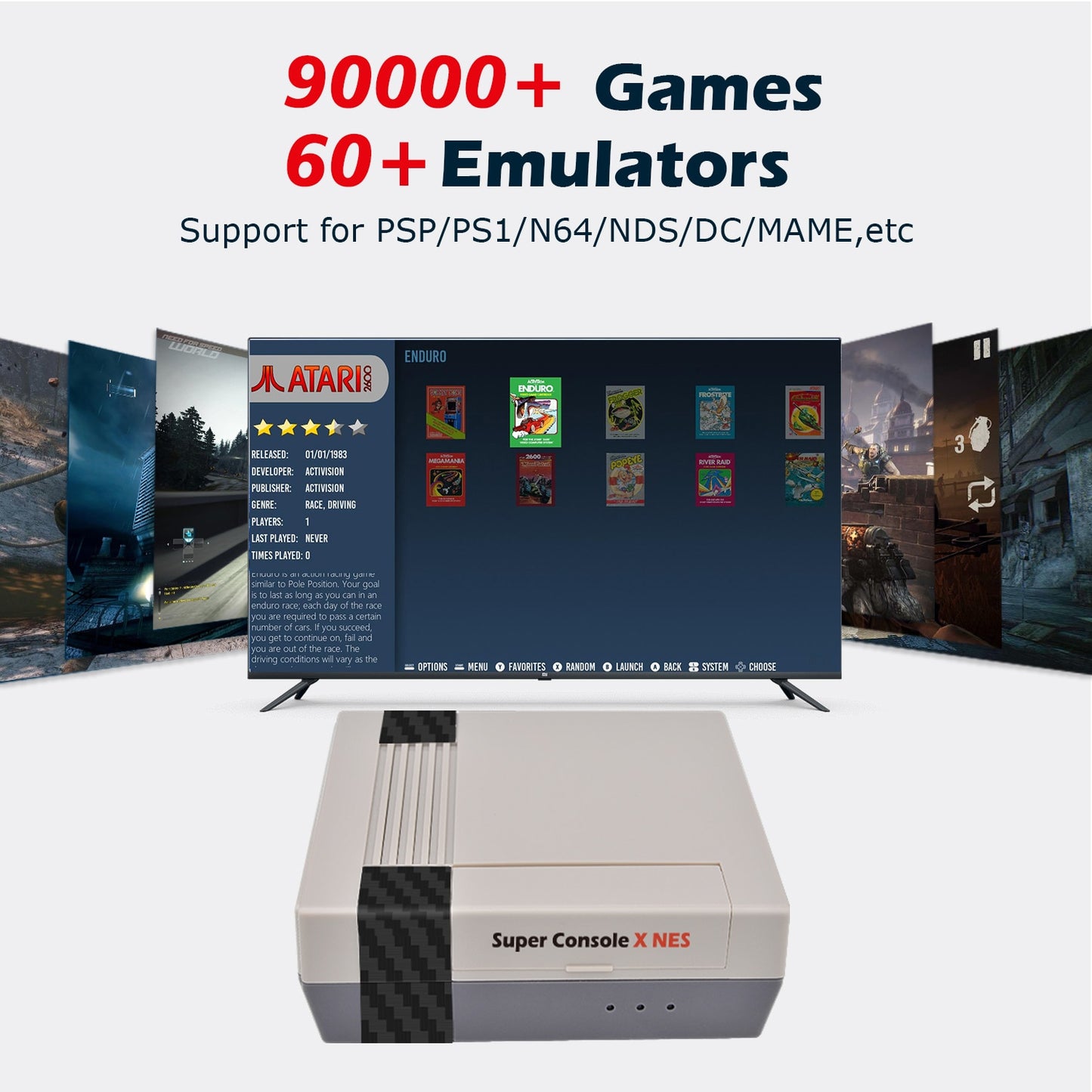 Super Console X NES  Retro Game Support Multiple Emulators Such As PSP/PS1/N64/DC With Two Wired Controllers Send 90,000+ Games