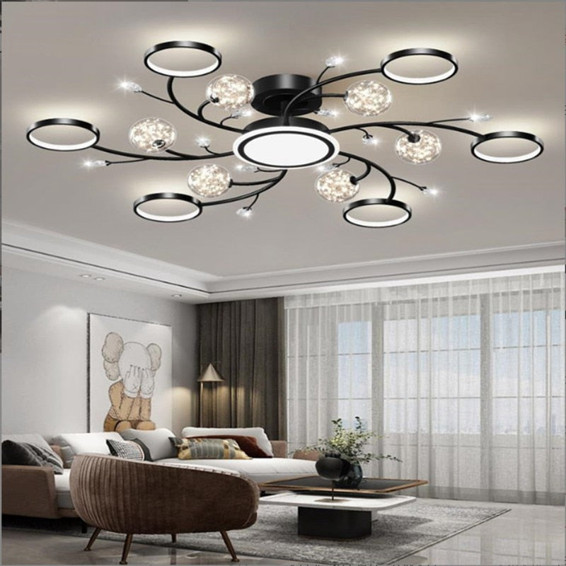 Living Room Modern Chandelier Light Luxury Starry LED Bedroom Ceiling Lamp Nordic Minimalist Restaurant Interior Decoration Lamp