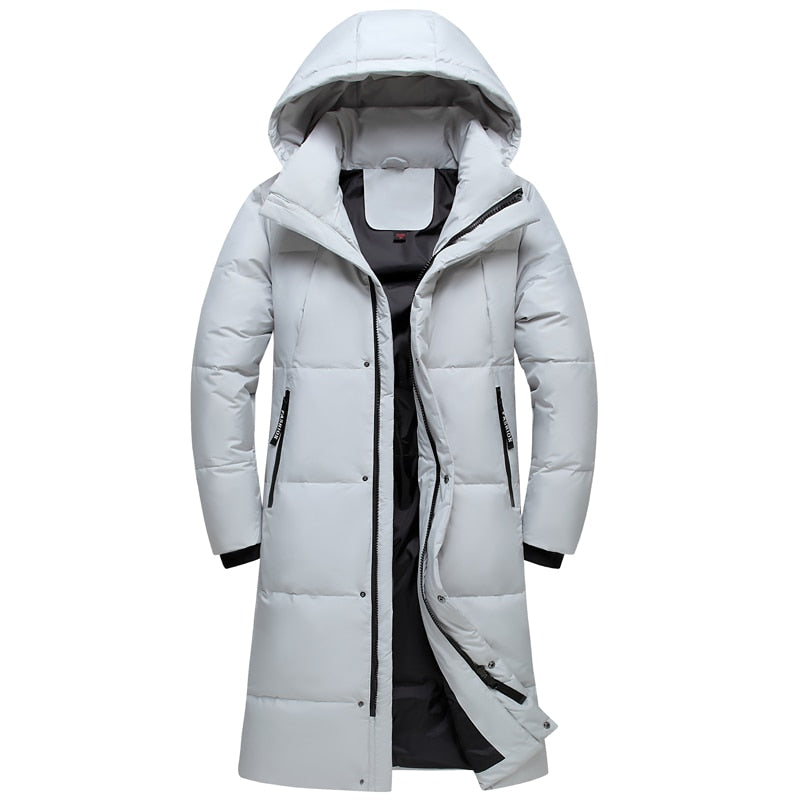 2022 New Arrival Winter Down Jackets Men Overcoat Fashion Thicken Warm 90% White Duck Down Coats for Men Hooded Black Long Parka