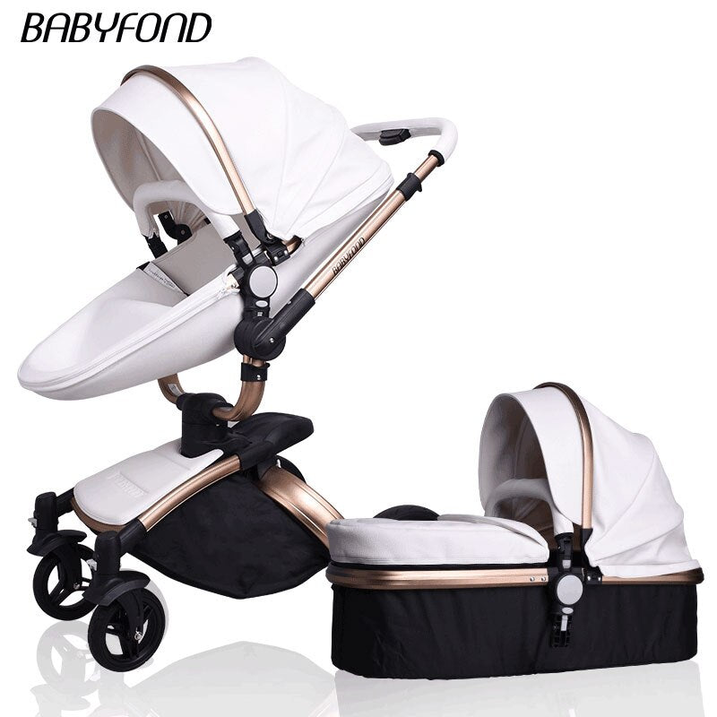 EU Stock Babyfond Luxury Baby Stroller 3 in 1 Travel System With Bassinet And Car Seat 360° Rotation Newborn Egg Pram