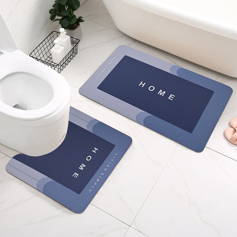 2pcs/Set Bathroom Mat Set Nappa Toilet Mat Non-slip Bath Rug Water Absorbent Entrance Doormat Shower Floor Carpet felpudo
