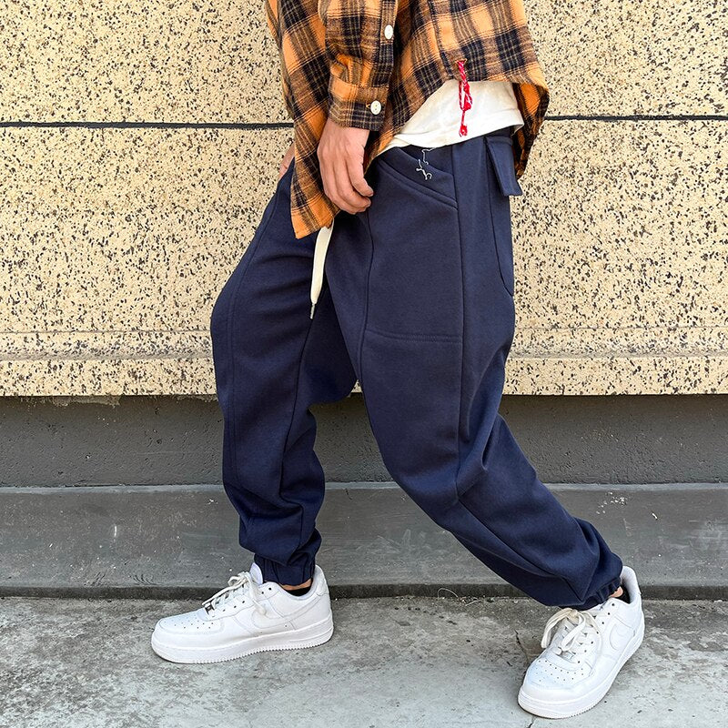 Japanese High Quality Streetwear Loose Oversized Sweatpants Men Kpop Korean Hip Hop Harem Jogging Pants Harajuku Casual Joggers