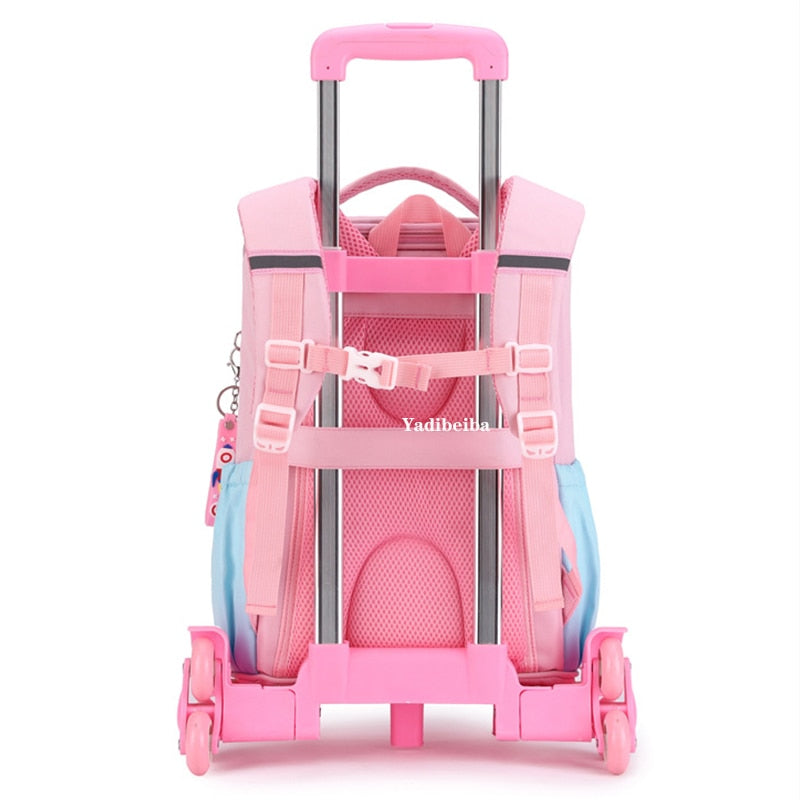 School Bag With Wheels For Boys Girls School Trolley Backpack For Girls Waterproof Wheeled Backpack For School Bags Trolley Bags