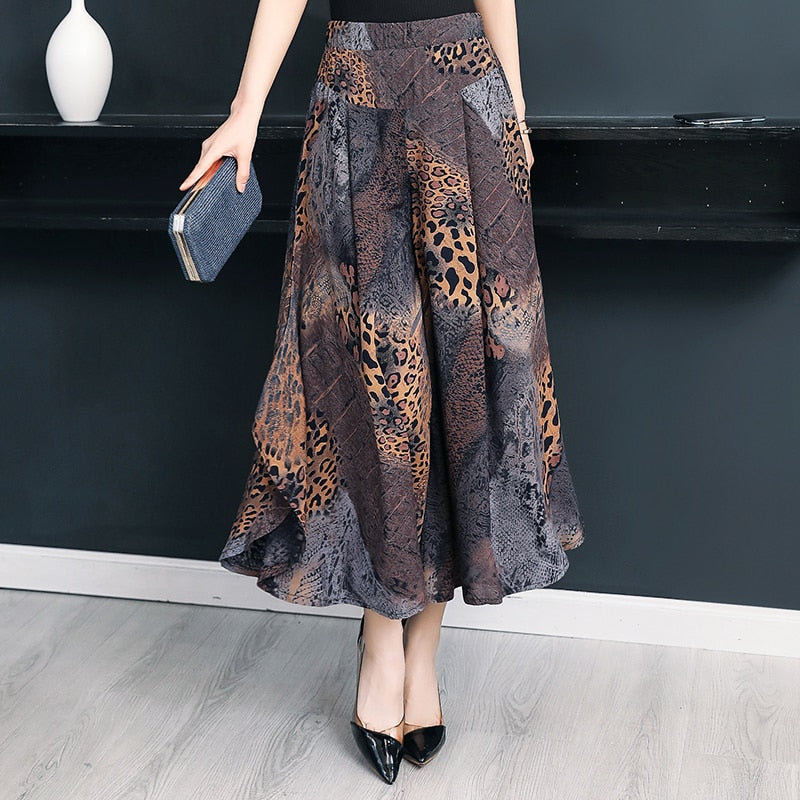 2023 New Summer Wide Leg Pants Women High Quality Loose Bohemian High Waist Skirt Pants Summer Vintage Trousers Women Bottoms