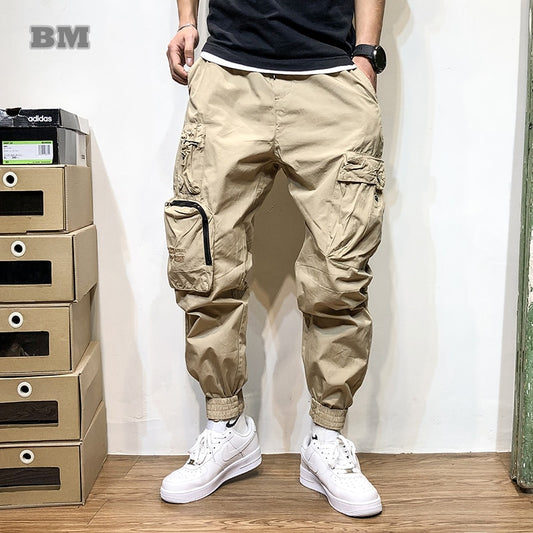 Japanese Streetwear Plus Size Thin Cargo Pants Men Clothing Harajuku Jogging Pants Trendy Casual Joggers Korean Khaki Trousers