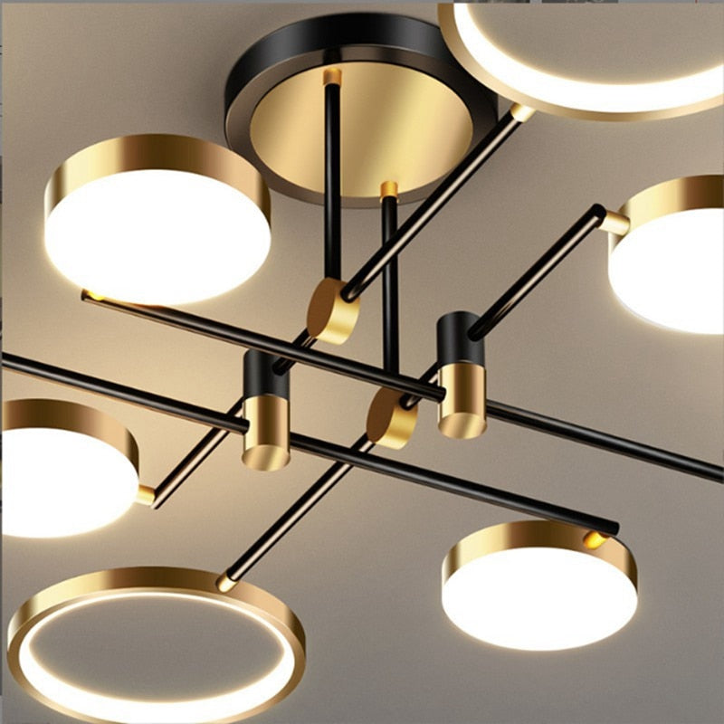 Nordic Light Luxury LED Smart Chandelier Creative Villa Living Room Interior Decoration Ceiling Lamp Bedroom Dining Room Lamps