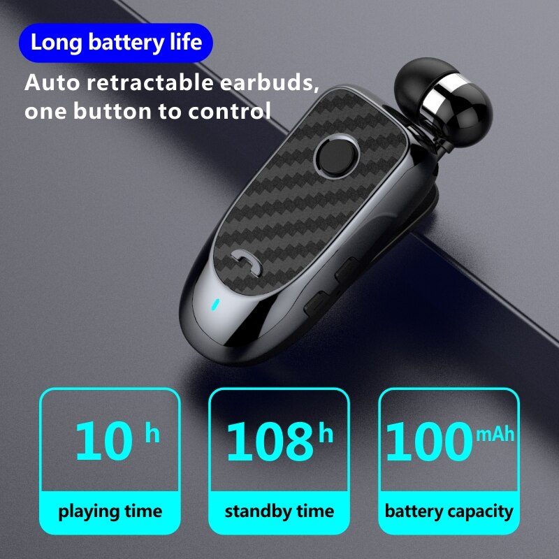 Wireless Earphone Car Earbuds Bluetooth Handsfree Headset Auriculares Calls Remind Vibrator Wear Clip Driver For Phone With Mic