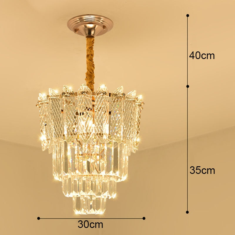 Luxury Crystal Ceiling Small Chandelier Living Room Decoration Bedroom Porch Corridor Led Indoor Pendant Lighting For Home