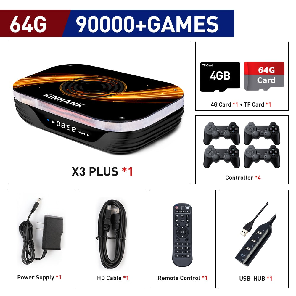 Retro Gaming Console With 114000+ Games Video Game Player Super Console X3 Plus With Two Joystick Arcade Game Box For PSP/PS1/DC