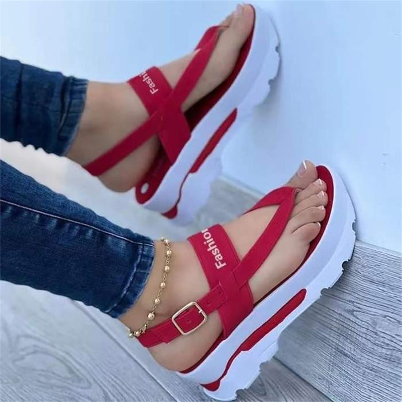 2022 New Sandals Women Summer Wedges Beach Sandals Flip Flops Platform Sandals Outdoor Casual Ladies Plus Size Zapatillas Mujer