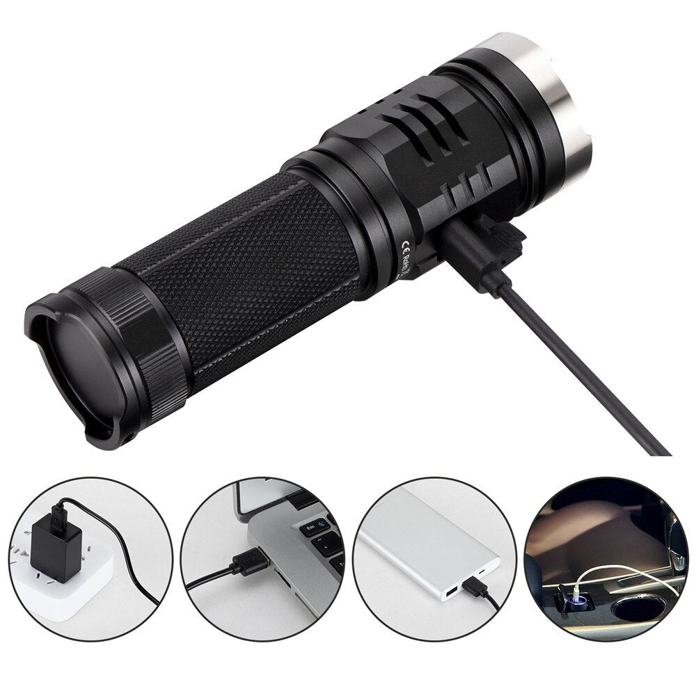 Sofirn SP33V3.0 3500lm Powerful LED Flashlight USB C Rechargeable Torch 26650 Light  XHP50.2 with Power Indicator
