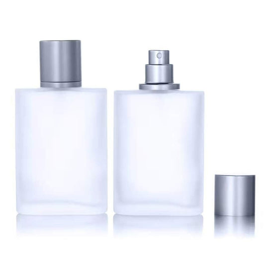 5PCS 50ML Empty Frosted Glass Refillable Fine Mist Spray Bottles Perfume Atomizer Bottles with 3 Free Kinds of Perfume Dispenser