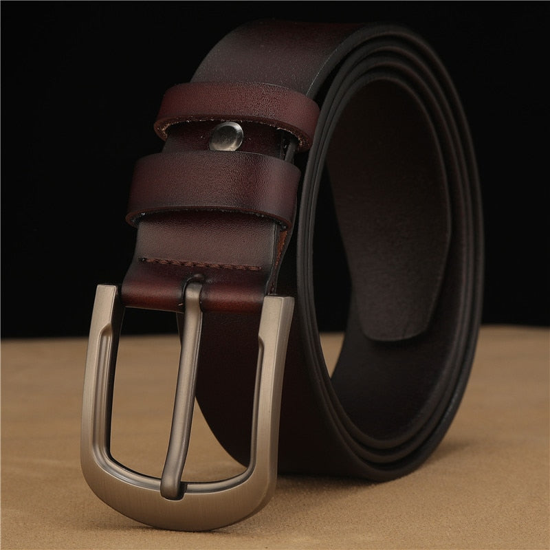 Men&#39;s Belt, Cowhide Leather, Luxury High Quality Pin Buckle Genuine Leather Vintage Fancy Jeans Designer High Quality