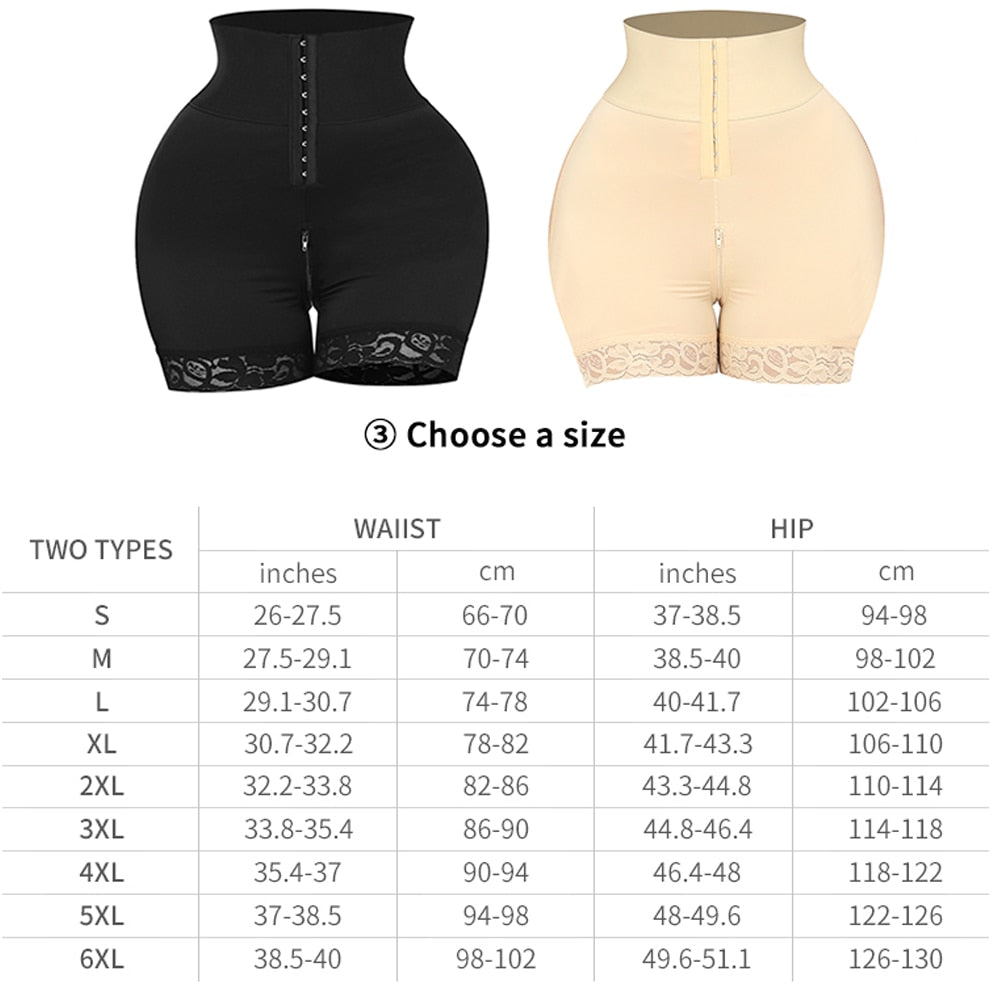 Women High Waist Trainer Shaping Shorts Buckle Postpartum Body Shaper  Hip Enhancer Shapewear Butt Lifter Tummy Control Panties