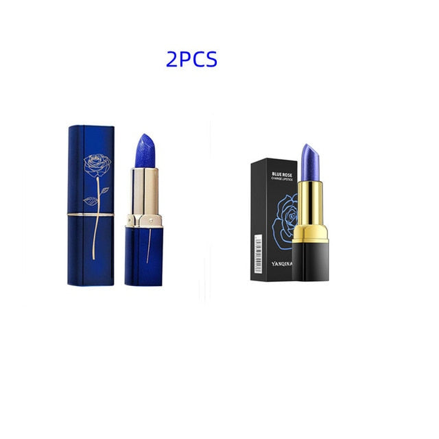 Lip Balm Blue Rose Lipstick Waterproof Temperature Color Changing Moisturizing Base Makeup Long Lasting Natural Beauty