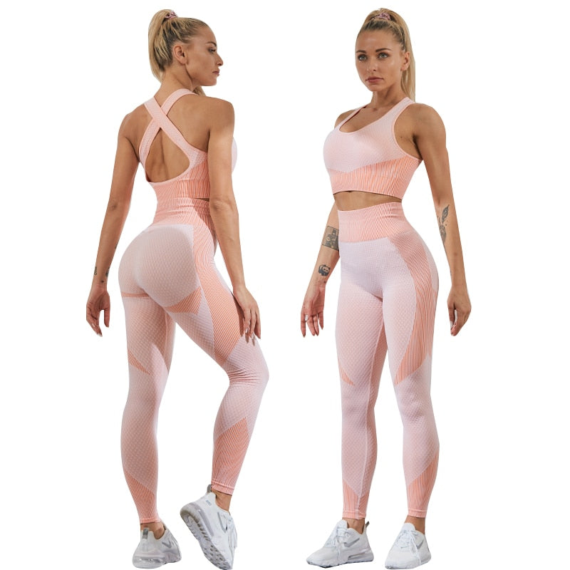 Seamless Women Yoga Sets Female Sport Gym Suits Wear Running Clothes Women Fitness Sport Gym Set Women Long Sleeve Yoga Clothing