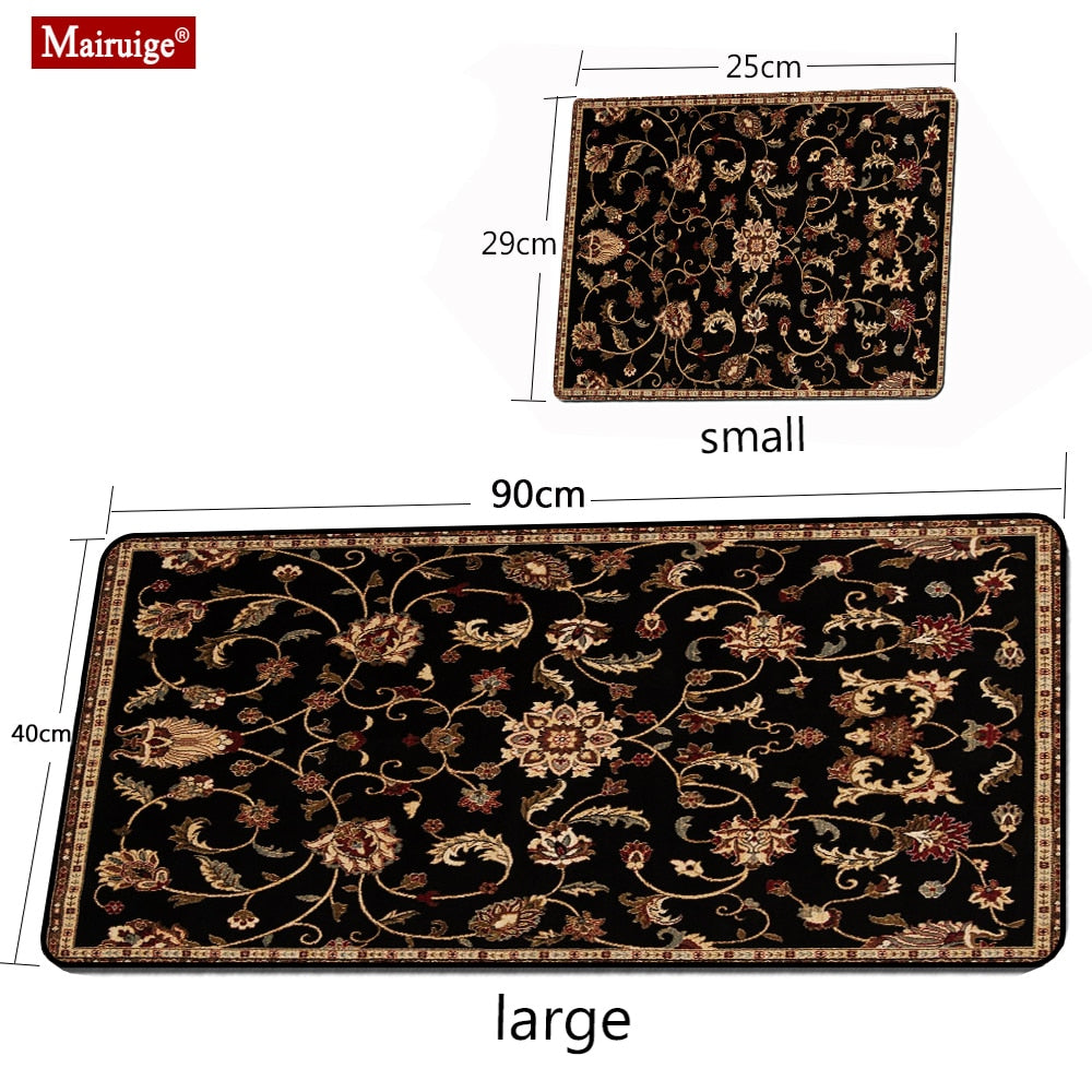 Vintage Persian Rug Black Mouse Pad XXL Gamer Desk Mat Large Keyboard Pad Gaming MousePad 90x40cm/70x30cm for Laptop Table Pads