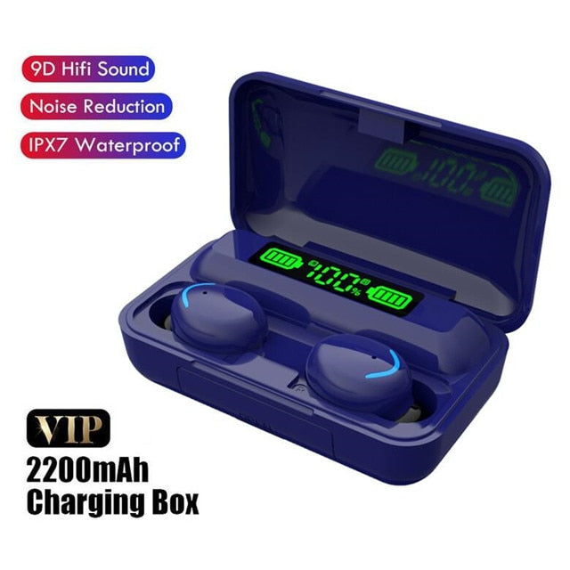 TWS Bluetooth Earphones 2200mAh Charging Box Wireless Headphone Fone Stereo Wireless Headset with Mic Sports Waterproof Earbuds