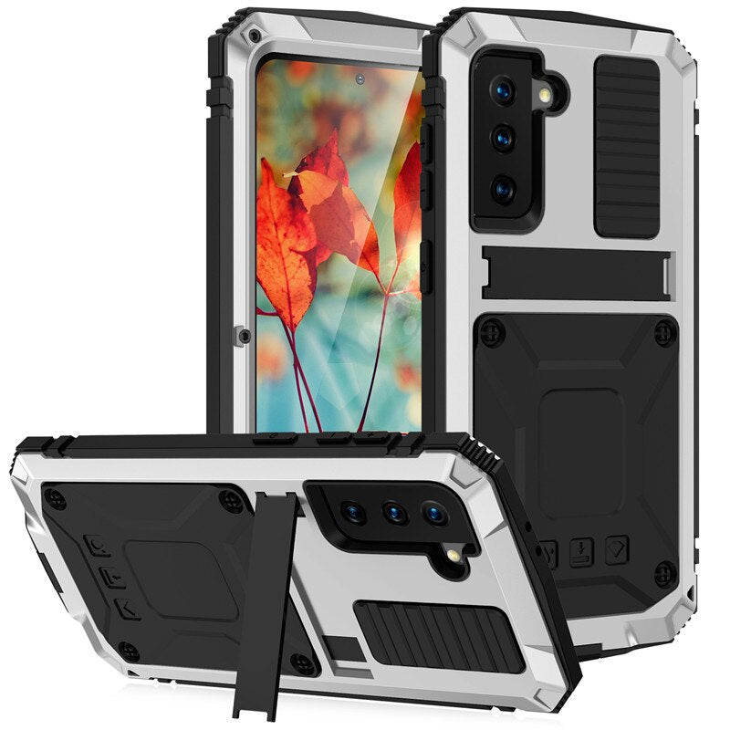 Rugged Armor 360 Full Phone Case for Samsung Galaxy S22 S21 S20 Plus Note 20 Ultra FE A32 5G 4G Metal Aluminum Shockproof Cover