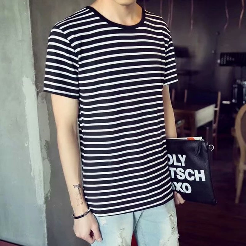 MRMT 2022 Brand New Men&#39;s Short-sleeved T-shirts For Male T-shirt Version Striped Round-collar Men T shirts Man Tops Tees