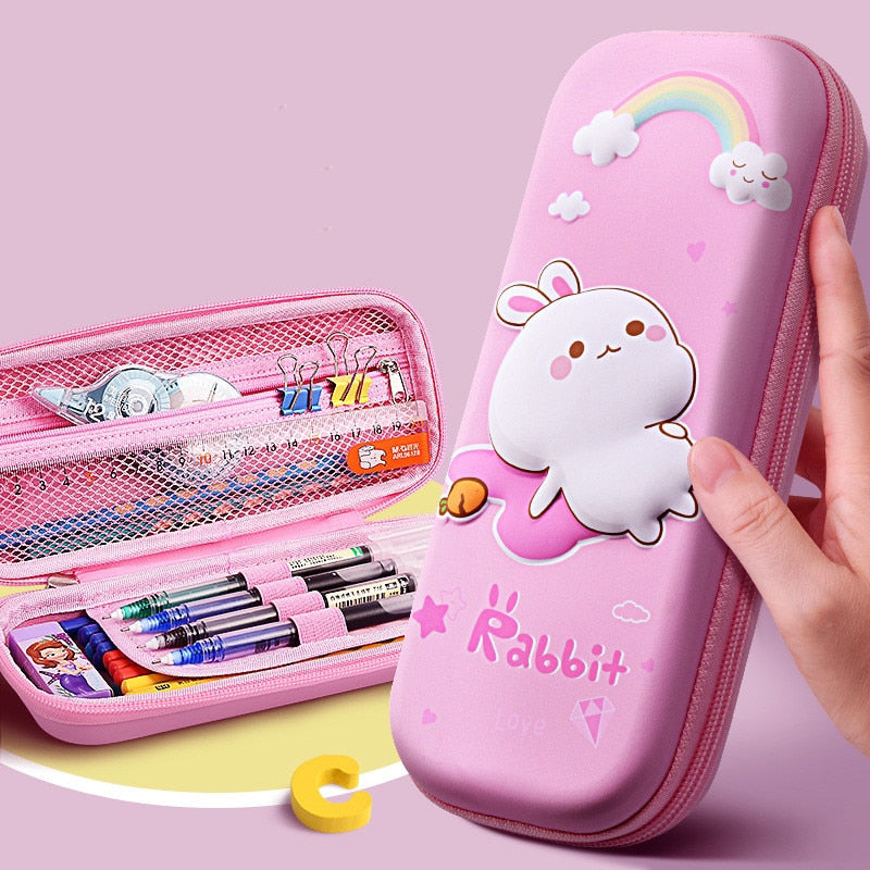 3D EVA unicorn cute pencil case cartoon stationery box girls Color pencil box student pen case school supplies gifts ipad case